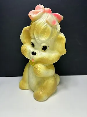 RUSS BERRIE Vintage Rare Collectors Year 1973 Coin Piggy Bank Dog W/ Twist Plug • $42