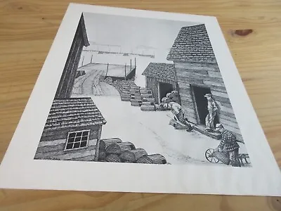 VTG Linda Johns Lobster Trap Scene Print • $30