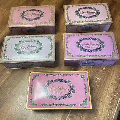 Vintage Louis Sherry New York Pink Candy Tin Hinged Box Violets VG Lot Of 5 • $97.85