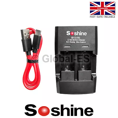 Soshine Battery Charger - CR2 CR123 14250 2/3AA 14300 14335 16340 17335 15266 • £9.99