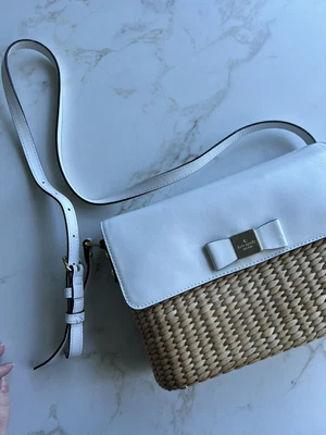 $149 • Buy Kate Spade New York Straw White Leather Crossbody Bag