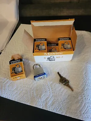 (6) Master Lock Padlocks #7  In Original Boxes - KEYED ALIKE #P608 • $39.95