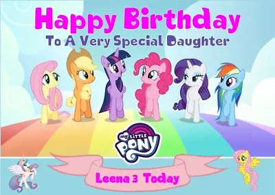 Personalised Birthday Card My Little Pony Girls Daughter Granddaughter Sister • £2.99