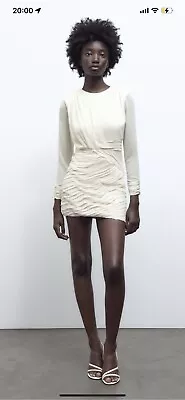 Zara Short Draped Dress Uk Small New Season 2023 Sold Out Bloggers Fave New • £20