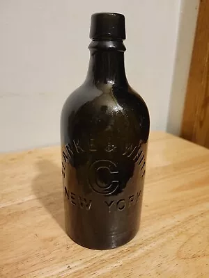  Early  Clarke & White New York  Antique Mineral Water Bottle In Dark Olive  • $80