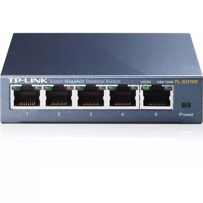 TP-Link TL-SG105 5-Port 10/100/1000Mbps Desktop Switch Green Ethernet Steel • $36.53