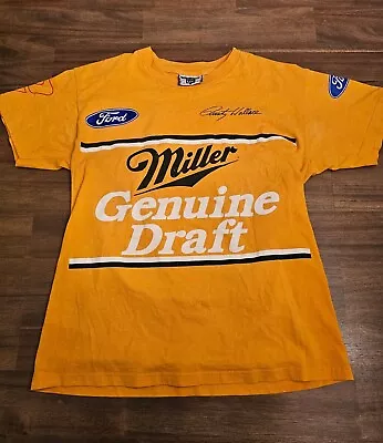 Vintage 90s Rusty Wallace Miller Genuine Draft Ford Double Sided-Medium • $35