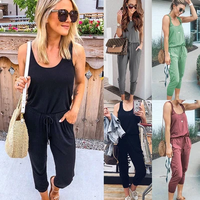 £12.94 • Buy Women's Jumpsuit Ladies Harem Playsuit Pants Summer Casual Sleeveless Romper UK
