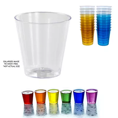 60 Shot Glasses Hard Plastic Colors 1 Oz Mini Wine Glass Party Cups Catering Bar • $12.83