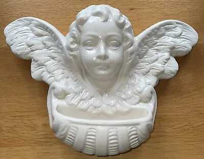 Vintage Retro 70s Cherub Putti Italy Ceramic Water Font Wall Pocket Planter Vase • £35