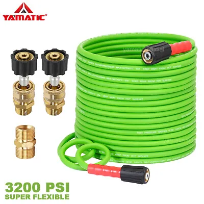 YAMATIC Super Flexible Pressure Washer Hose 1/4  M22 Female & 3/8  Quick Connect • $35.36