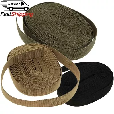 Tactical 1 Inch X 10 Yards Military Spec Flat Nylon Heavy Webbing Strap Hunting • $10.39