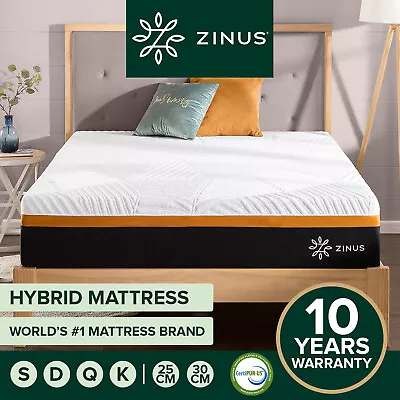 $299 • Buy QUEEN Mattress Memory Foam DOUBLE KING SINGLE Pocket Spring 3 Zone Hybrid -Zinus