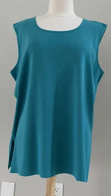 NEW Misook Women's Plus Size 2X Aqua Knit Tank Shell Sleeveless Top Shirt • $38.39