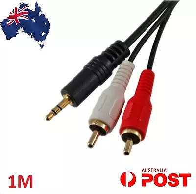 Stereo Audio 3.5mm Aux Jack To 2 RCA M/M Y Splitter Cable Gold Plated • $4.85