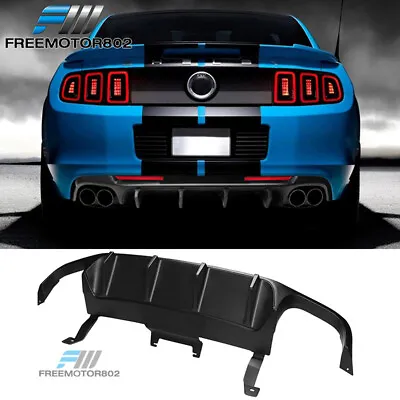 Fits 13-14 Ford Mustang GT500 2-Door Rear Diffuser Lip Matte Black PP + V3 Fin • $149.99