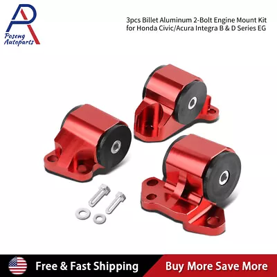 For Billet Aluminum 2 Bolt Engine Mount Kit Eg Eh/dc D15/d16 B16/b18 Swap Motor • $48.99