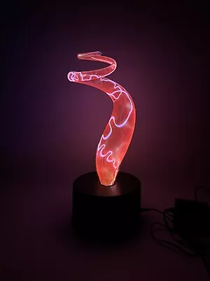 Lumisource Electra Green Art Glass Red Plasma Lamp Twisted Swirl Light 2001 • $90