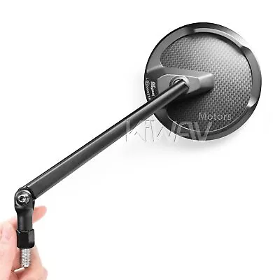 Round Mirrors MAMBA Matte Black Carbon Fits 8mm For Vespa Kymco TGB Scooters • $174