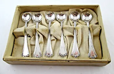 ROANOKE By Baker Manchester Sterling Silver Salt Spoons 2 1/2  Set 6 Boxed • $85