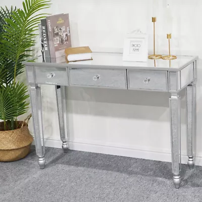 3 Drawers Dressing Table Vanity Entrance Hall Mirrored Console Desk Dressing • $184.89
