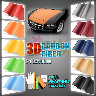 *12 X60  3D【Carbon Fiber Vinyl】Vinyl Wrap Textured Sticker Decal For Car Laptop • $8.88