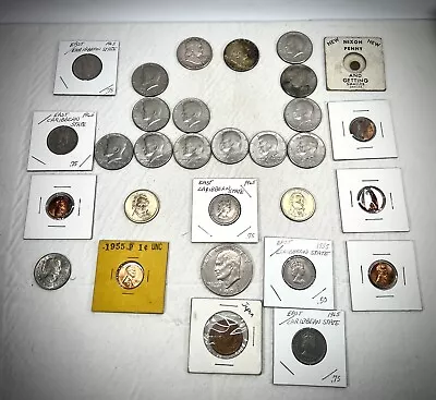 Vintage Coin Collection Lot HALF DOLLARS 1972 Penny Oil Slick EAST CARIBBEAN • $29