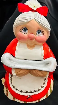 Vintage Mold Ceramic Handmade Mrs. Santa Claus Christmas Holding Tray • $24.77