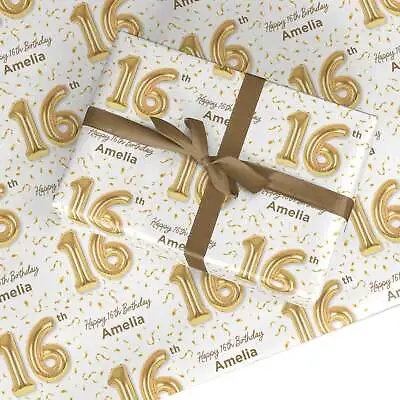 Personalised 16th Birthday Wrapping Paper Gift Wrap • £4.50