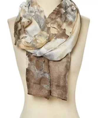 Brown Scarf Viscose Abstract Fashion Scarves For Women Designer Wrap Scarf Stole • $16.99