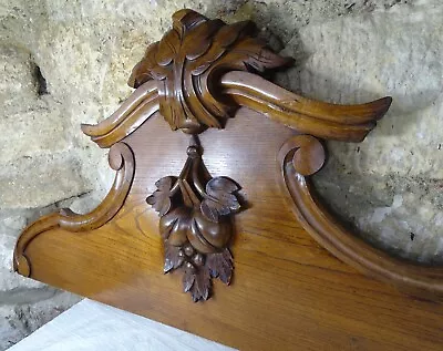 37.8   Antique French Hand Carved Wood Solid Oak Pediment - Crown • $189