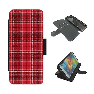 Red Tartan Wallet Phone Case For IPhone / Samsung Cover Scottish Scotland Kilt • £9.99