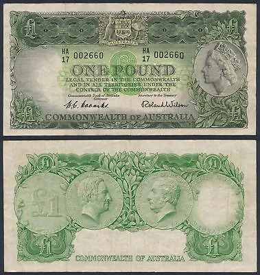 Australia: 1953 FIRST ISSUE QEII £1 1 Pound Commonwealth Bank • $12.99