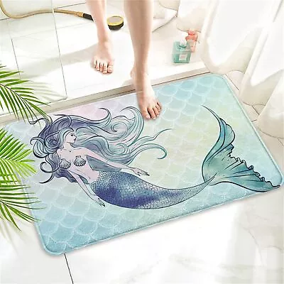 Twyt Decor Mermaid Imitation Cashmere Bathroom Mat Rug - 17 X27   • $30.64