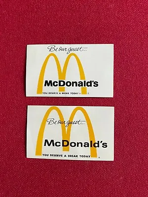 1960's McDonald's  Un-Used  Free Hamburger & Fries Coupons (Scarce / Vintage) • $49