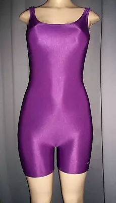 Vtg Purple Plum Swimsuit Bodysuit Leotard Unitard Small 10 • $28
