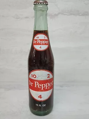 Vintage Glass Dr Pepper Soda Bottle 10 Oz. 10 - 2 - 4 Bottle Full Unopened  • $15