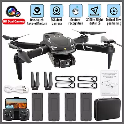 2024 New RC Drone With 4K HD Dual Camera WiFi FPV Foldable Quadcopter +4 Battery • $19.90