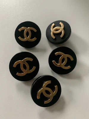 £70 • Buy Vintage Chanel Buttons 5psc Metal 23mm