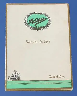 £25 • Buy Cunard Line Rms Aquitania Tourist Class Dinner Menu Oct 12 1931