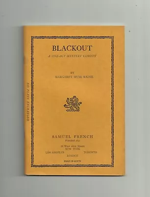 Blackout By Margaret Muir Raine (Samuel French Paperback) • £5