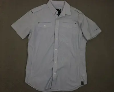 G Star Raw 330 Button Up Shirt 2 Pockets Men's Size XL Blue White • $21.37