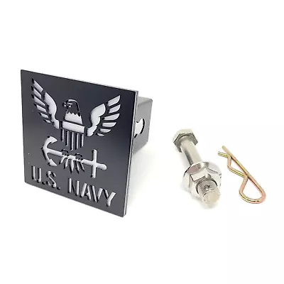 Hitch Cover 2  Receiver 4  X 4  Navy Eagle Design Plug Steel Tow Truck Trailer • $22.96