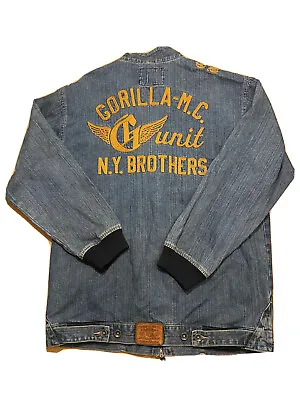 Gorilla G-Unit Motorcycle Club Jacket XL Denim NY Brothers Full Zip • $75