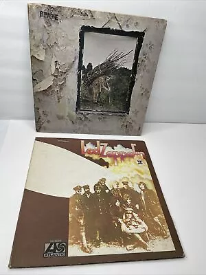 LED ZEPPELIN Vintage Vinyl Record LOT- Records II And IV • $50