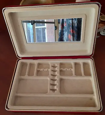 Large Vintage Burgundy Velvet Hardcase Jewellery Box Organiser • $75