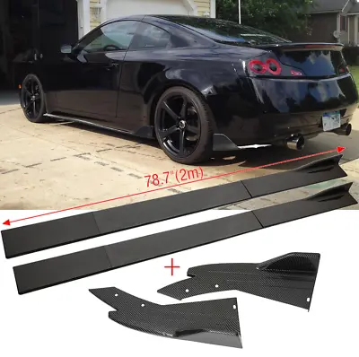 Carbon Fiber 78.7  Side Skirts + Rear Bumper Diffuser For Infiniti G35 Coupe  • $139.11