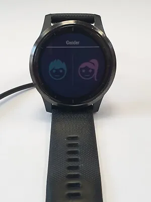 Garmin VIVOACTIVE 4 Fitness GPS Smart Watch Black + Charger Working Pre Owned • $260.99