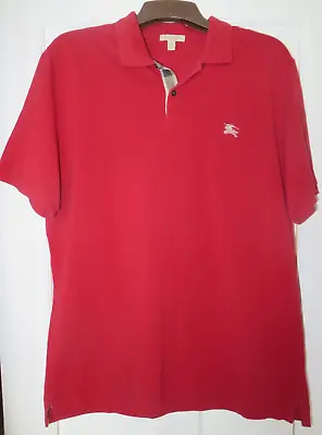 Burberry Brit Classic Fit Red Men's Polo Shirt Sz XL • $42.99