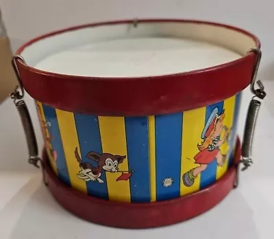 Ohio Art Vintage Tin Litho Drum With Children S Marching Band Xx0 • $20